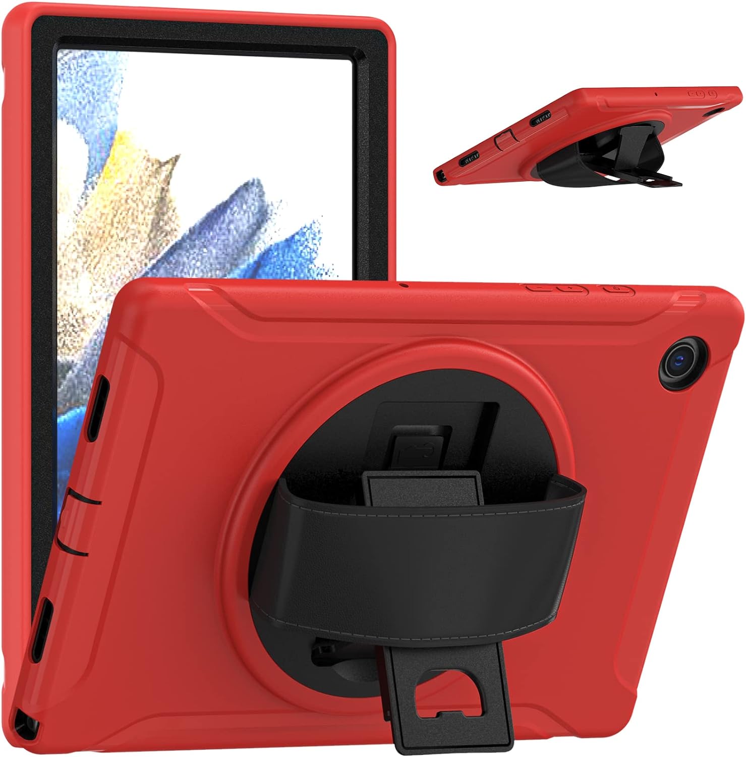 Étui robuste pour tablette avec béquille Defender et dragonne pour Samsung Tab A7 Lite 8,7 Étui robuste pour tablette avec béquille Defender et dragonne pour Samsung Tab A7 Lite 8,7